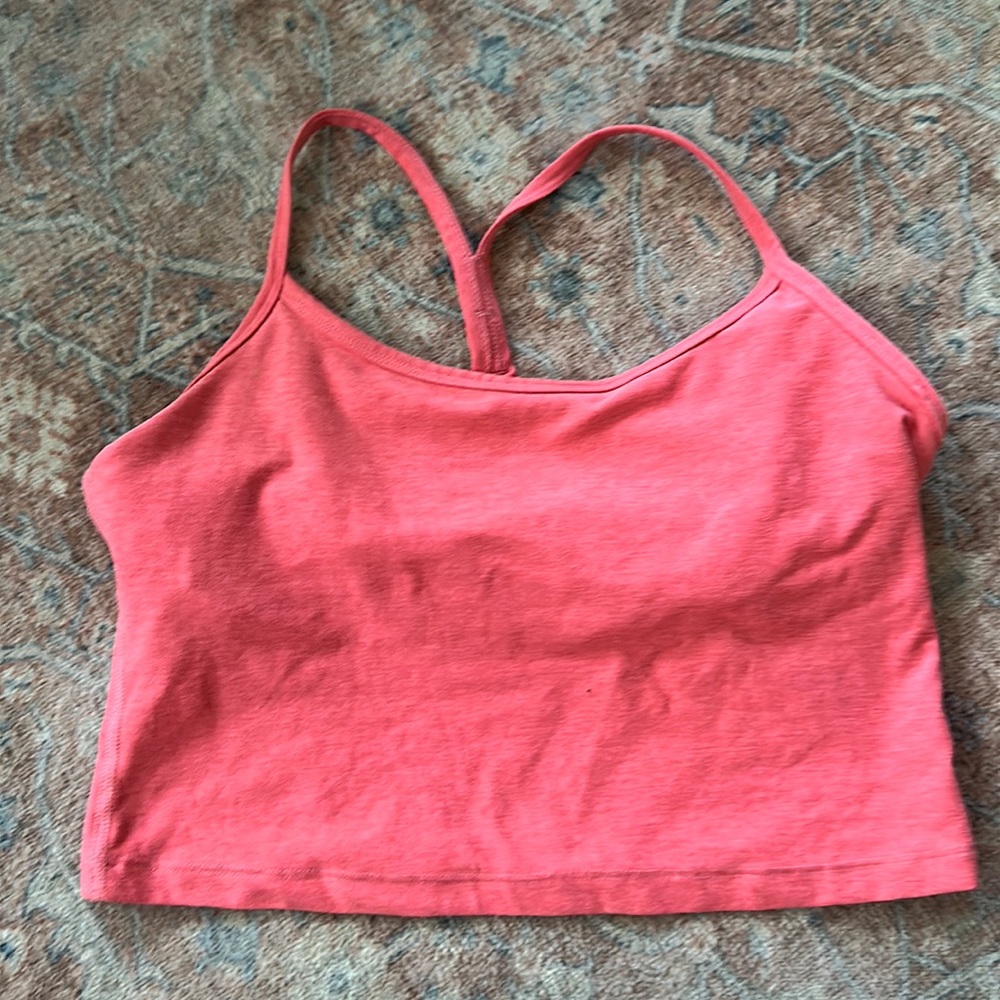 BEYOND YOGA Spacedye Slim Racerback Cropped Tank SIZE L - salmon color